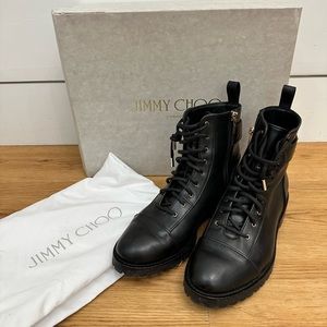 Jimmy Choo black combat boots size 6.5